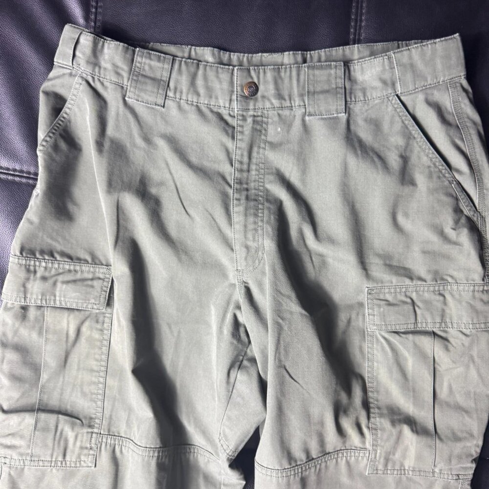 5.11 Tactical Series Mens Cargo Pants Green Flat Front Workwear XL‎ (39.5-43) - Picture 3 of 15
